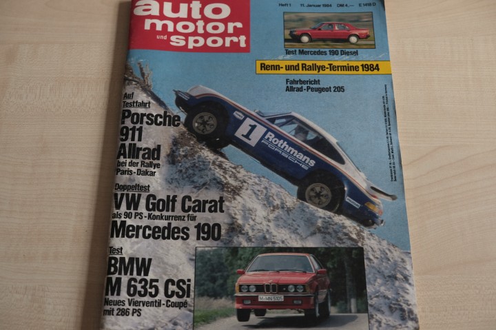 Deckblatt Auto Motor und Sport (01/1984)